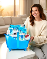 Father'S Day Gifts for Women & Men Bath & Body Gift Set, Bath Basket Spa Kit Gifts for Her Him Birthday Gift, Self-Care Home Spa Kit, 8Pcs Christmas Gift for Women Ocean Vanilla, Spa Gift Baskets