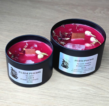 Deity Candles Infused with Crystals and Herbs, Witchcraft, Spirituality, Manifestation, Homemade Handcrafted, Hecate, Lucifer, Medusa, Loki