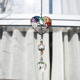 1Pc Suncatcher Ornament Hanging Glass Suncatcher on Window, Crystal Heart Rainbow Tree Hanging, Garden, Outdoor Decoration