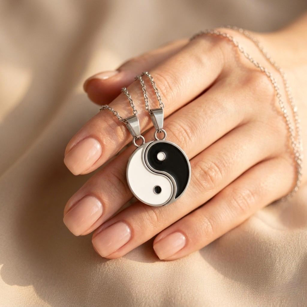 Yin Yang Matching Necklace Set – Couples & Best Friends – view 4