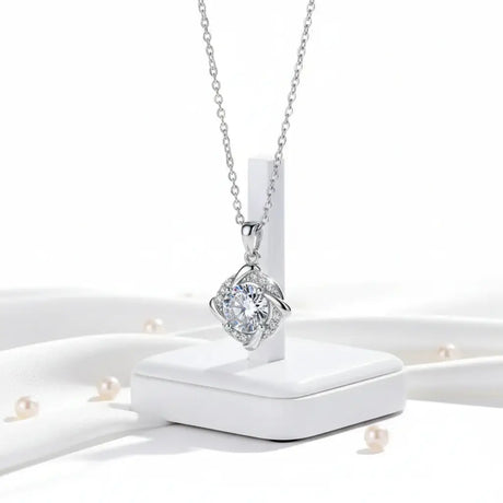 925 Silver Moissanite Necklace Silver Destiny Moissanite Pendant