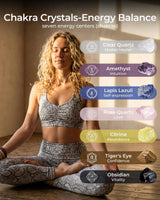 Chakra Healing Crystals Set - Crystals and Healing Stones, Chakra Bracelets, Amethyst Crystal Wand and Ball, 7 Chakra Stones Set, Energy Balance and Protection, Relief Anxiety Stress Gifts for Women