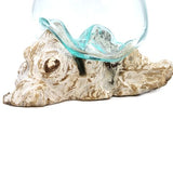Molten Glass on Whitewash Wood Bowl