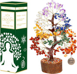® 7 Chakra Crystal Tree of Life, Healing Crystals Tree 10-12 Inch, Birthday Gift for Women, Feng Shui, Money Trees, Positive Energy, Good Luck, Home Office Decor, Spiritual Gifts for Women