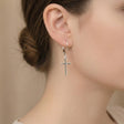 Sterling Silver Cross Earrings: 925 Silver Leverback