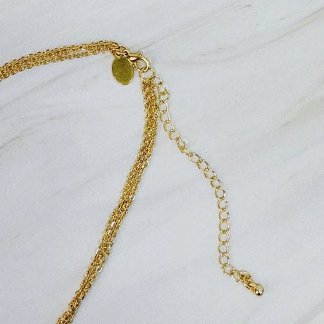 Bezel Crystals Layered Chain Necklace