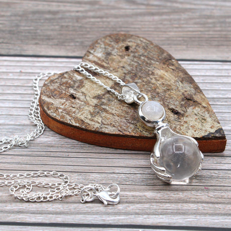 Gemstone Healing Hands Pendant – Rock Quartz