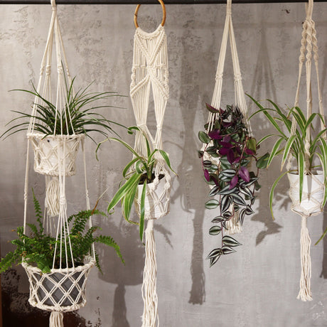 Macrame Pot Holder – Double Holder (Natural)