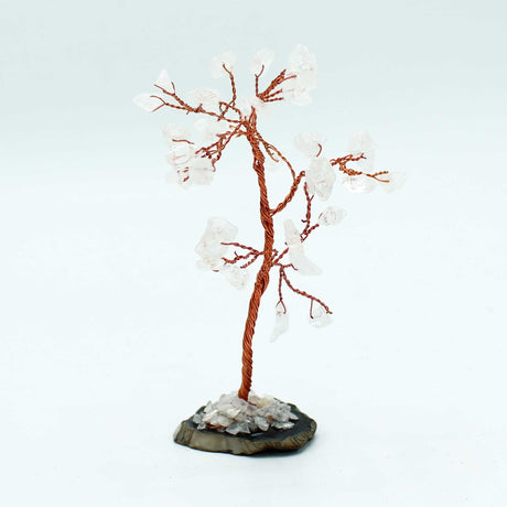 Rock Quartz Crystal Tree on Black Agate Base – 35 Stones