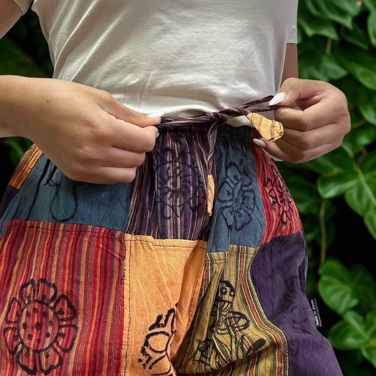 Nomad Sari - Mushroom Pants - Block Print Designs