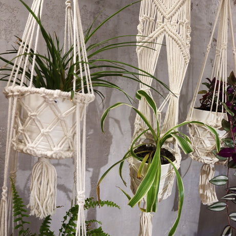 Macrame Pot Holder – Double Holder (Natural)