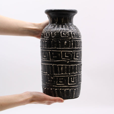 Chocolate Greek Ceramic Vase – Straight Design