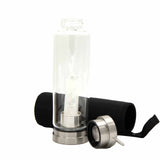 Crystal Infused Glass Water Bottle - Cleansing Clear Quartz