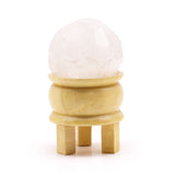Rock Quartz Gemstone Healing Sphere – With Wooden Stand