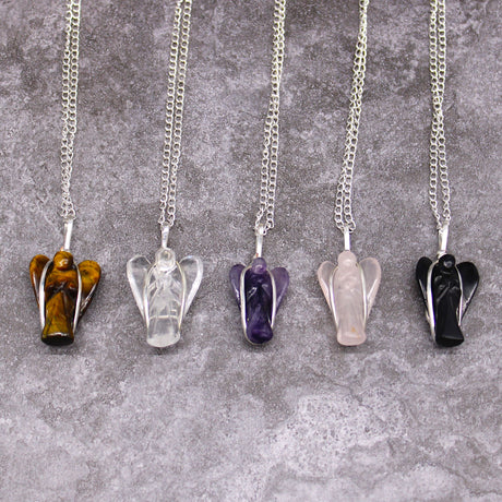 Gemstone Guardian Angel Pendant – Rock Quartz