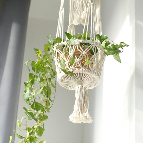 Macrame Pot Holder – Double Holder (Natural)