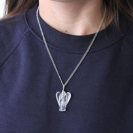 Gemstone Guardian Angel Pendant – Rock Quartz