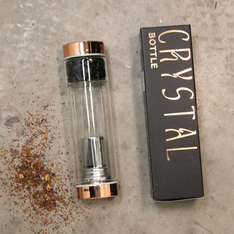 Rose Gold Crystal Tea Infuser Bottle – Rock Quartz Healing Water