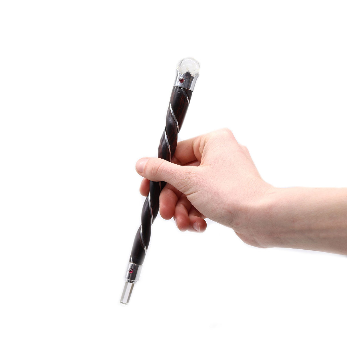 Twisted Wood & Rock Quartz Healing Wand - Crystal Energy Tool