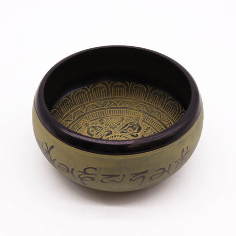 Tibetan Singing Bowl – Five Buddha Mantra Earth Powder 16cm