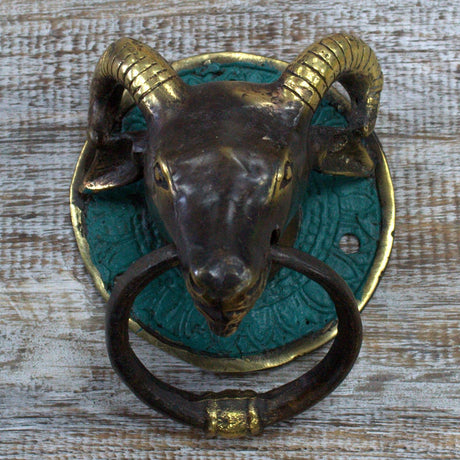 Brass Door Knocker – Ram's Head
