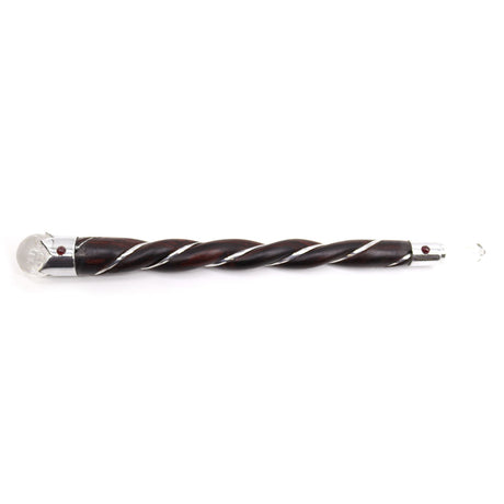 Twisted Wood and Rock Quartz Wand