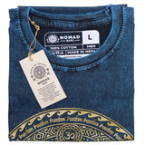 Large Stone Washed T-Shirt - Hamsa - Blue