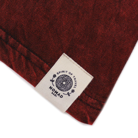 Stone-Washed T-Shirt – Mandala Print, Maroon – Large