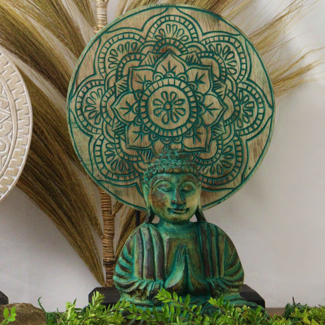Green Buddha Knot Feng Shui Set – Eternal Wisdom & Harmony