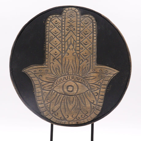 Buddha Feng Shui Set with Hamsa Hand - Grey Meditation & Home Harmony Decor