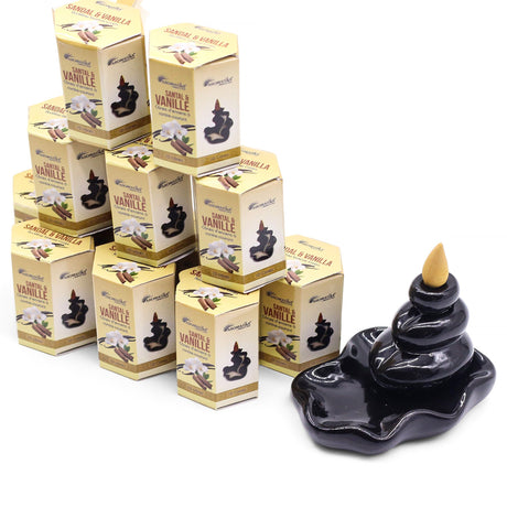 Masala Backflow Incense Cones - Sandalwood & Vanilla (Pack of 10)