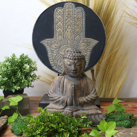 Grey Hamsa Buddha Feng Shui Set – Spiritual Protection & Peace