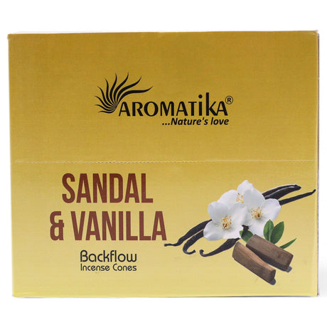 Masala Backflow Incense Cones - Sandalwood & Vanilla (Pack of 10)