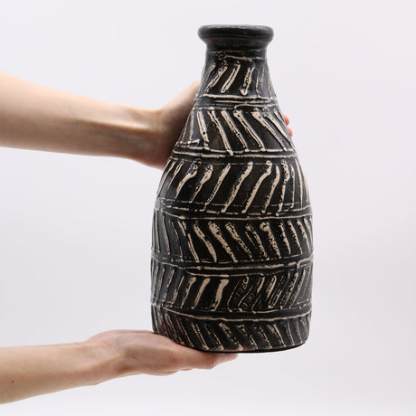 Greek Taper Vase – Chocolate (Balinese Ceramic)