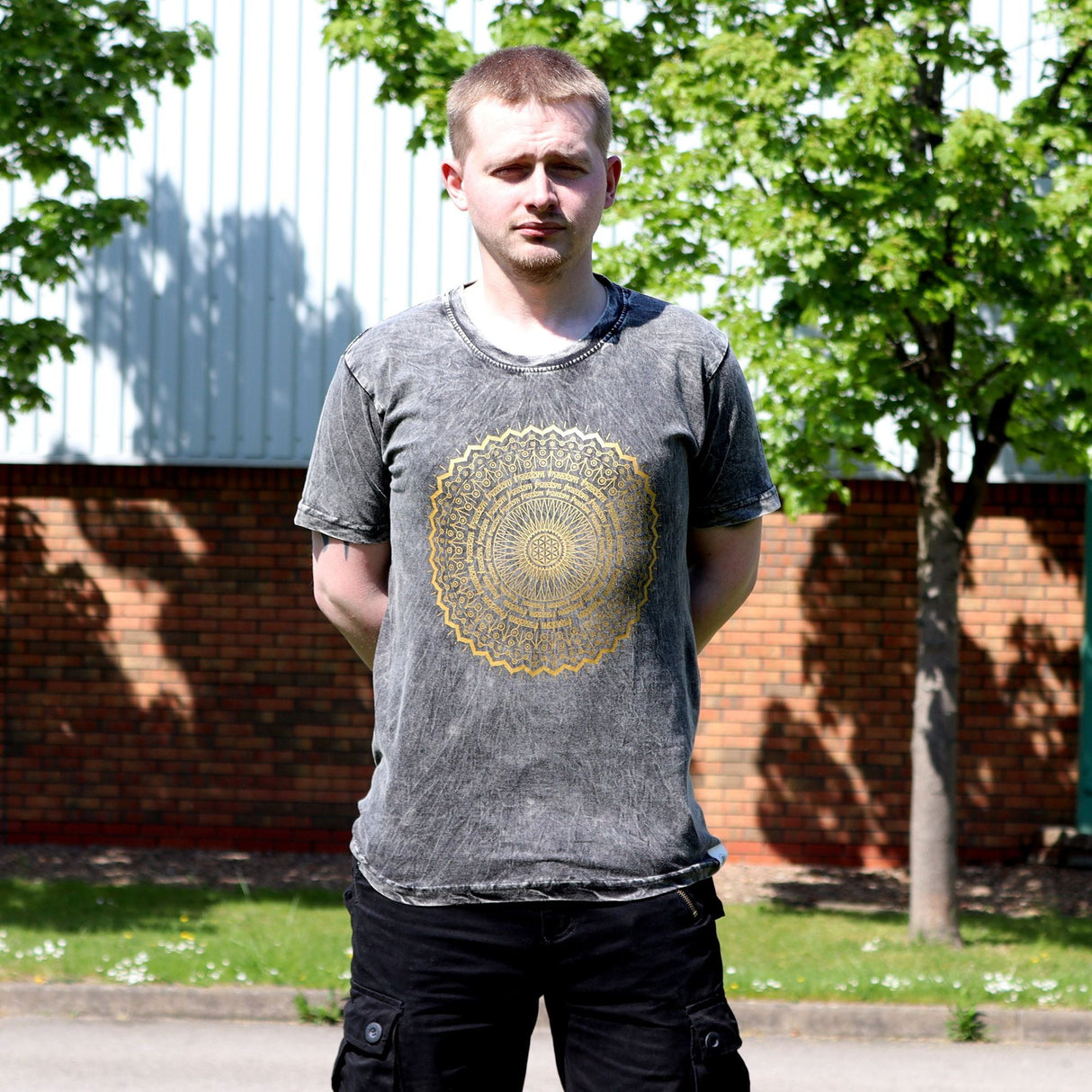Large Stone Washed T-Shirt - Mandala