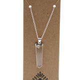 Gemstone Flat Pencil Pendant - Rock Quartz