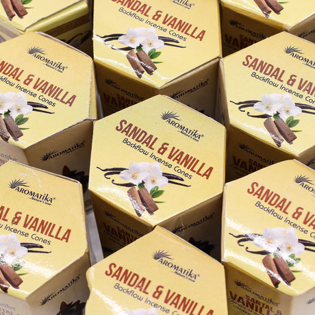 Masala Backflow Incense Cones - Sandalwood & Vanilla (Pack of 10)