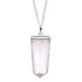 Gemstone Flat Pencil Pendant - Rock Quartz