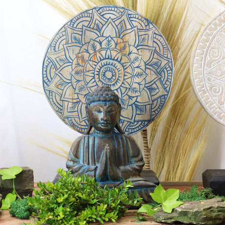 Buddha Feng Shui Set – Flower Mandala, Blue