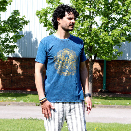 Stone Washed T-Shirt – Hamsa Blue (Medium)
