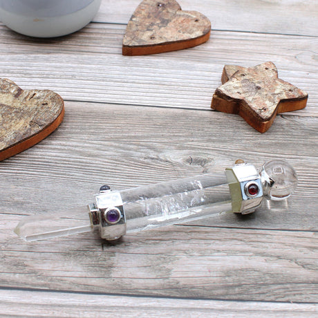 Hexagonal Crystal Healing Wand – 12cm Rock Quartz