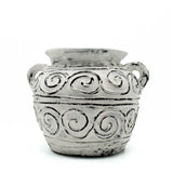 Greek Clay Plant Pot With Handles - Cream 15cm