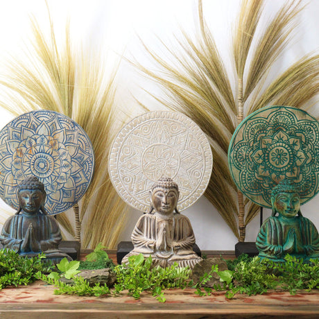 Buddha Feng Shui Set – Flower Mandala, Blue