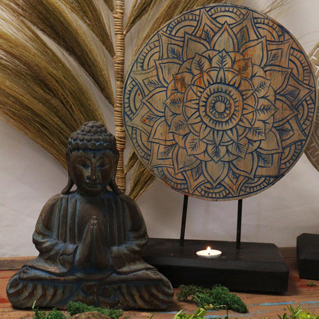 Buddha Feng Shui Set – Flower Mandala, Blue