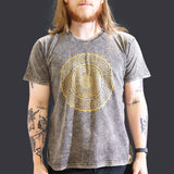Large Stone Washed T-Shirt - Mandala - Dark Grey