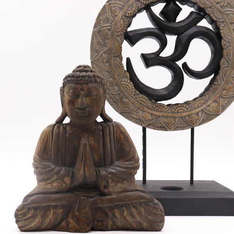 Buddha Decorative Set – Om Design (Grey & Black)