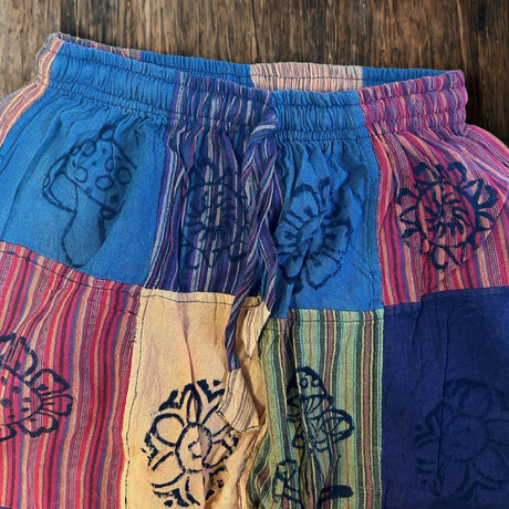 Nomad Sari Mushroom Pants - Block Print Orange Tones (S/M)