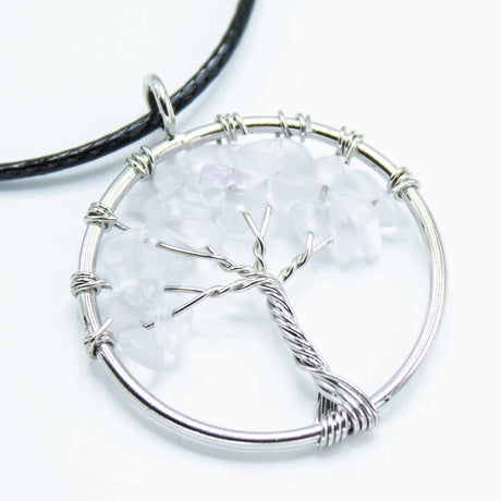 Tree of Life Pendant - Rock Crystal Gemstone Necklace | Spiritual Jewelry