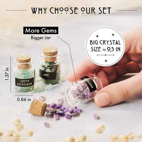 Bulk Crystals and Healing Stones 50 PCS - Real Mini Crystals for Spell Jars - Crystals for Witchcraft - Crystal Sets for Witchcraft Supplies - Real Crystal Witch Healing Crystals for Beginners Set