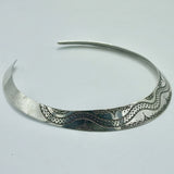 925 Sterling Silver Necklace, Crafted Silver Necklace, Silver Rigid Choker, African Cuff Necklace, Shiny Silver Rigid Necklace,